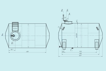 Чертеж Резервуар горизонтальный РГС-25 м3