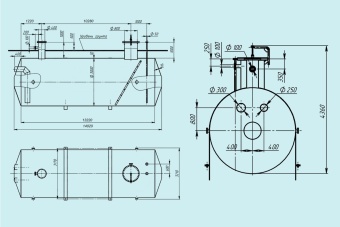 Чертеж Емкость подземная ЕП-100, ЕПП-100